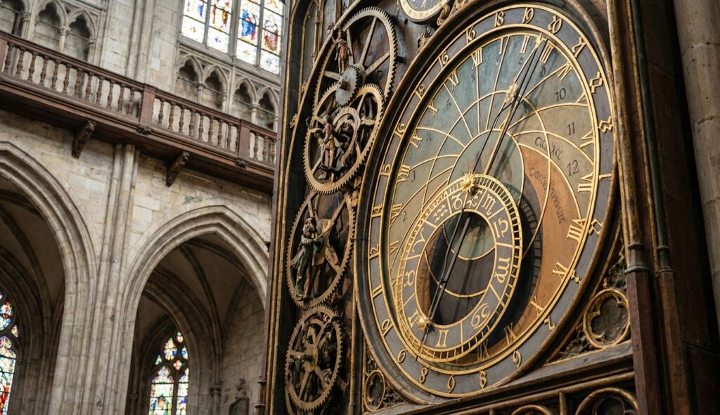 Origen del calendario: la historia de los días perdidos 4 Reloj astronómico medieval mostrando el desfase de las estaciones