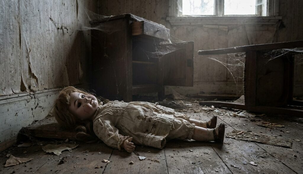 El caso Sylvia Likens: El secreto más oscuro de Indiana 7 El caso Sylvia Likens - muñeca rota en un rincón oscuro de una habitación abandonada