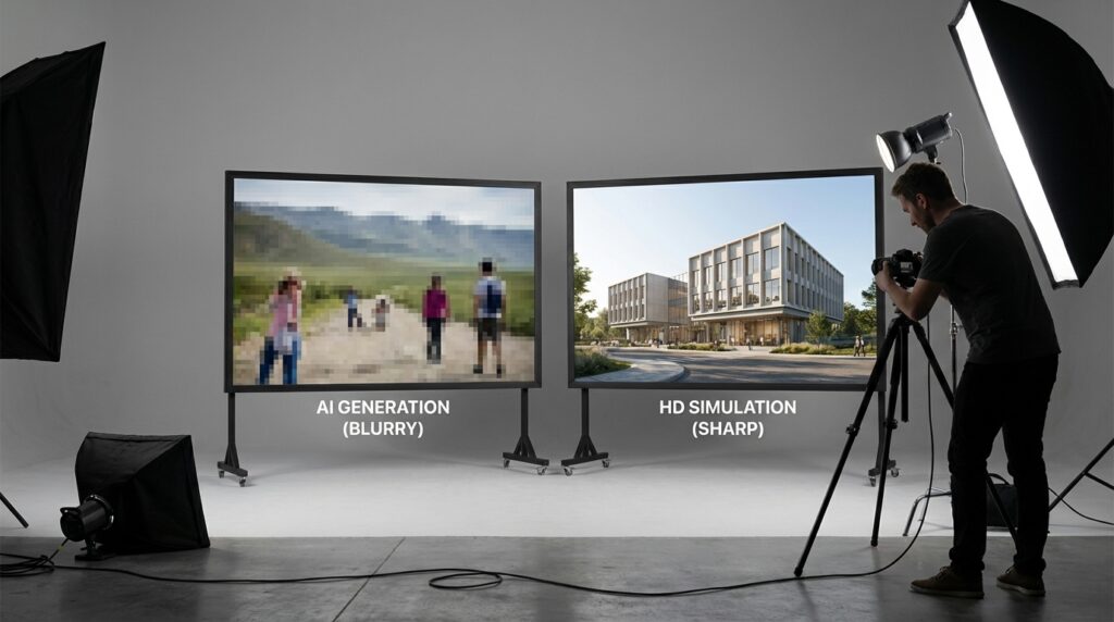 Genie 3 - comparación de nitidez entre modelos antiguos y la nueva versión