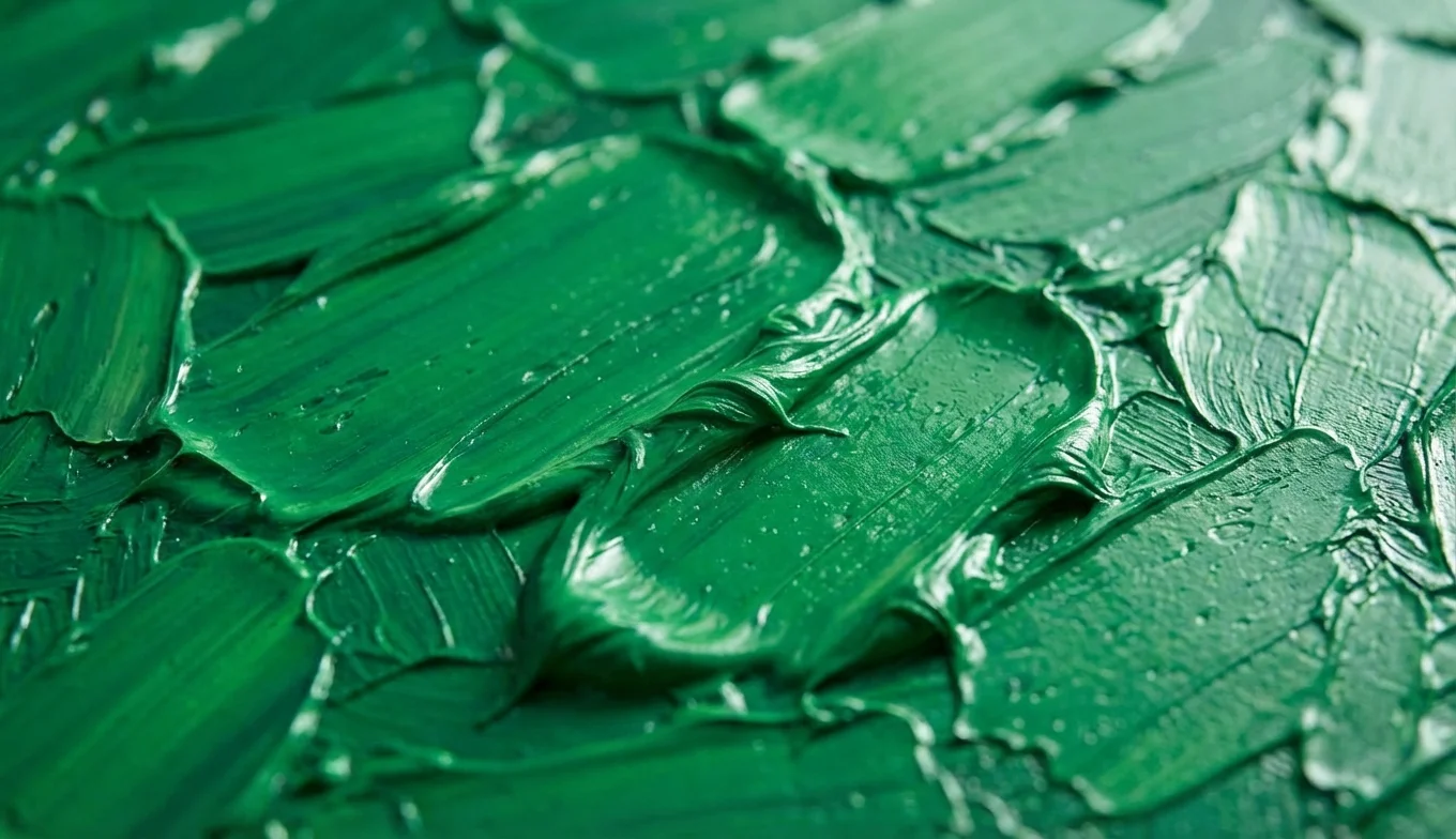 pigmentos tóxicos en el arte - textura de pintura verde esmeralda vibrante