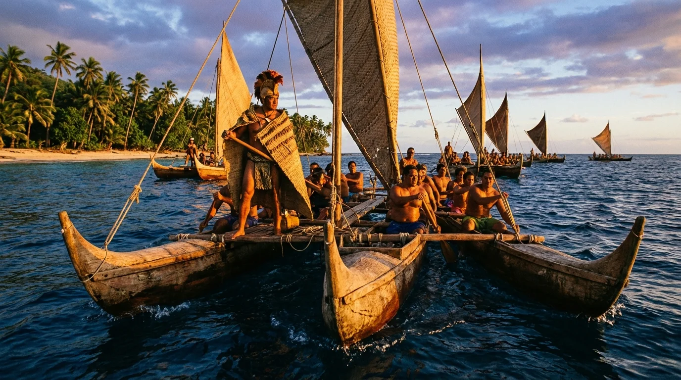 historia de Rapa Nui - llegada de Hotu Matu'a a la playa de Anakena