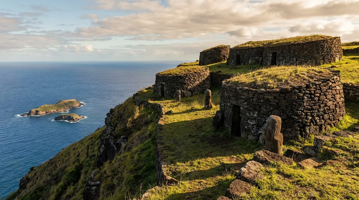 historia de Rapa Nui - aldea ceremonial de Orongo y culto al Hombre Pájaro