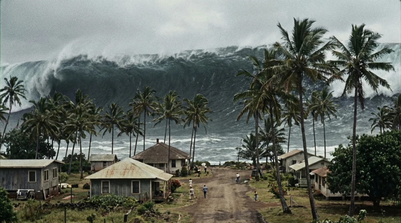 terremoto de Valdivia 1960 - tsunami cruzando el océano pacífico