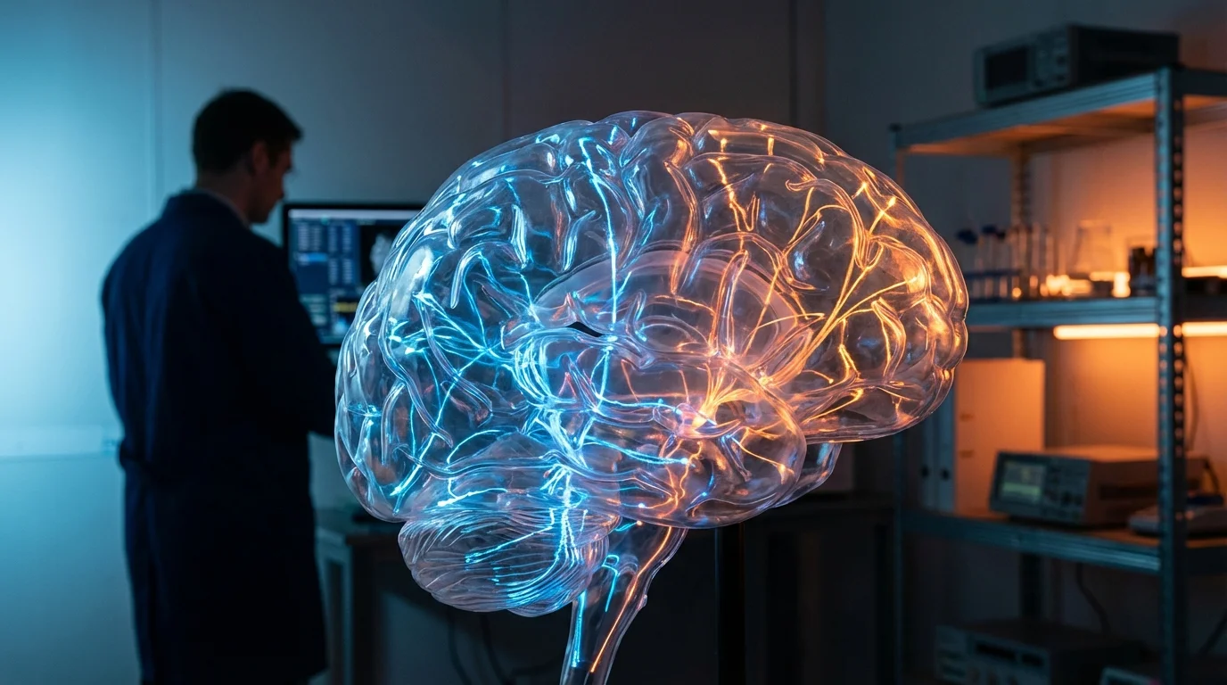 procrastinación científica - visualización del cerebro humano con rutas neuronales en conflicto