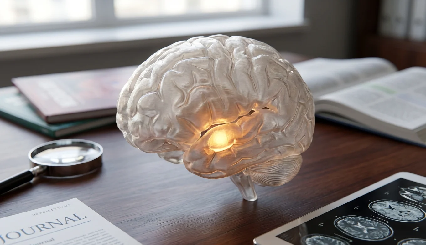 procrastinación científica - ilustración médica detallada de la amígdala cerebral