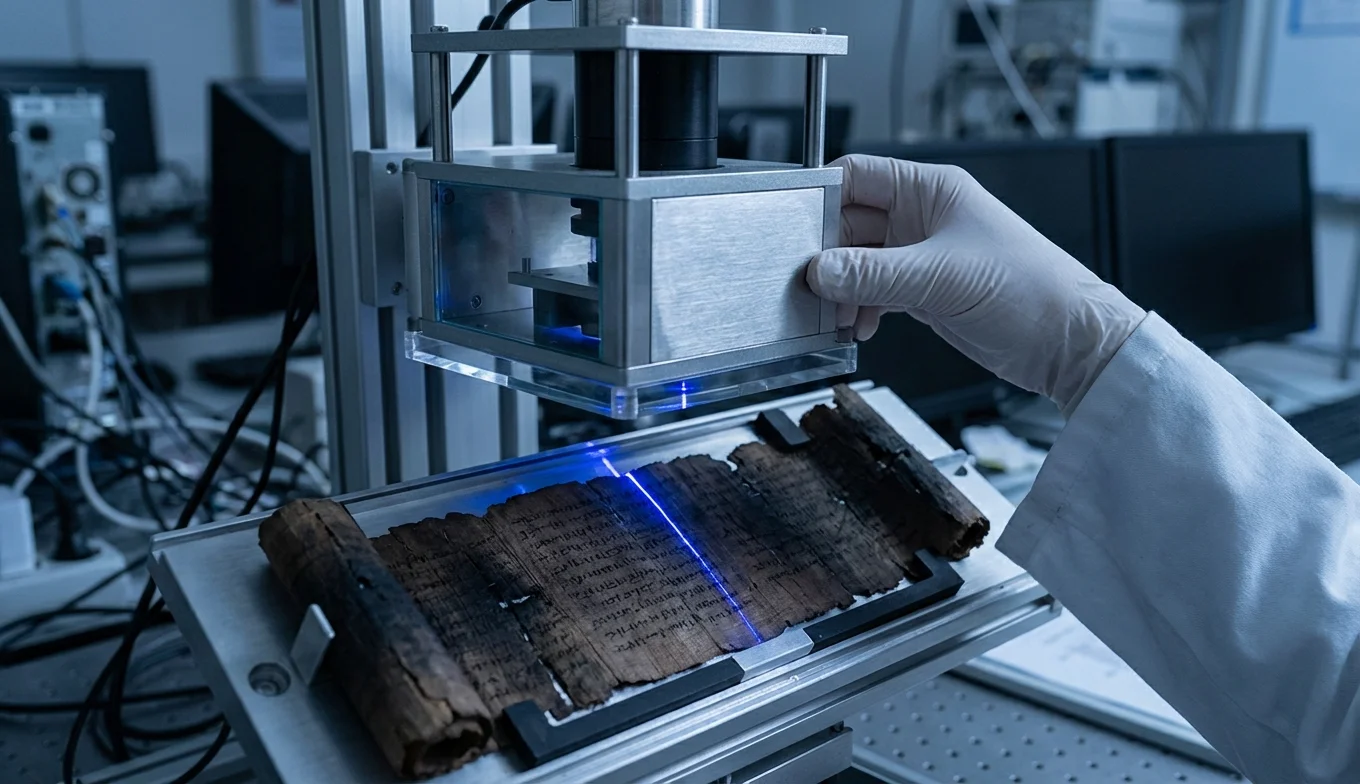 Platón - tecnología moderna analizando textos antiguos del filósofo