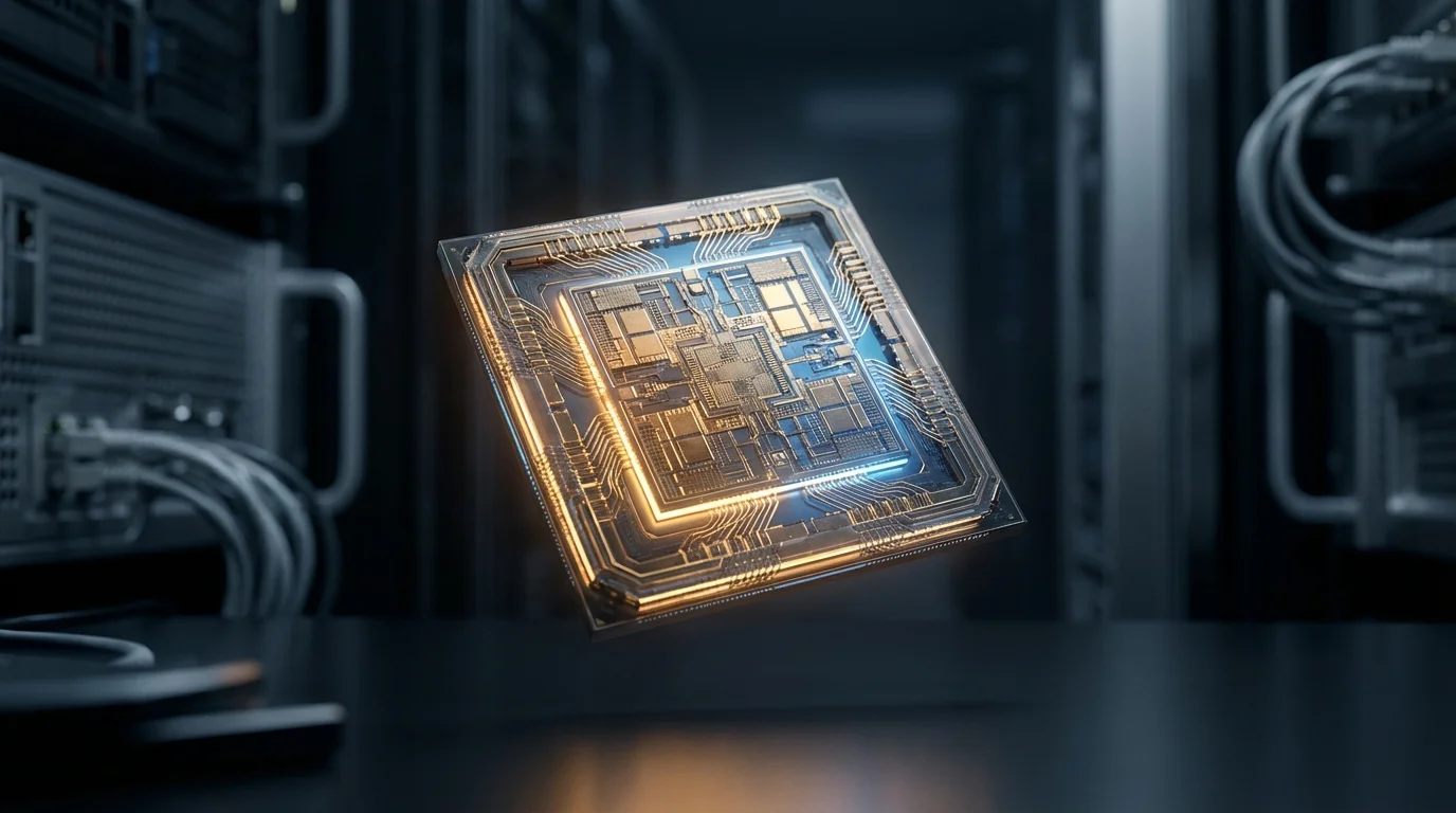 impacto de los microchips - imagen destacada de un microchip avanzado con luz tecnológica