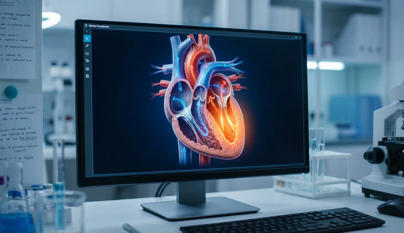 Pulsaciones bajas en atletas: El secreto de un corazón de élite 3 pulsaciones bajas en atletas - ilustración médica de la hipertrofia cardíaca saludable en deportistas