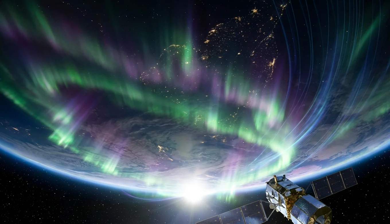 Evento Carrington de 1859 - representación artística de la tormenta solar más potente de la historia