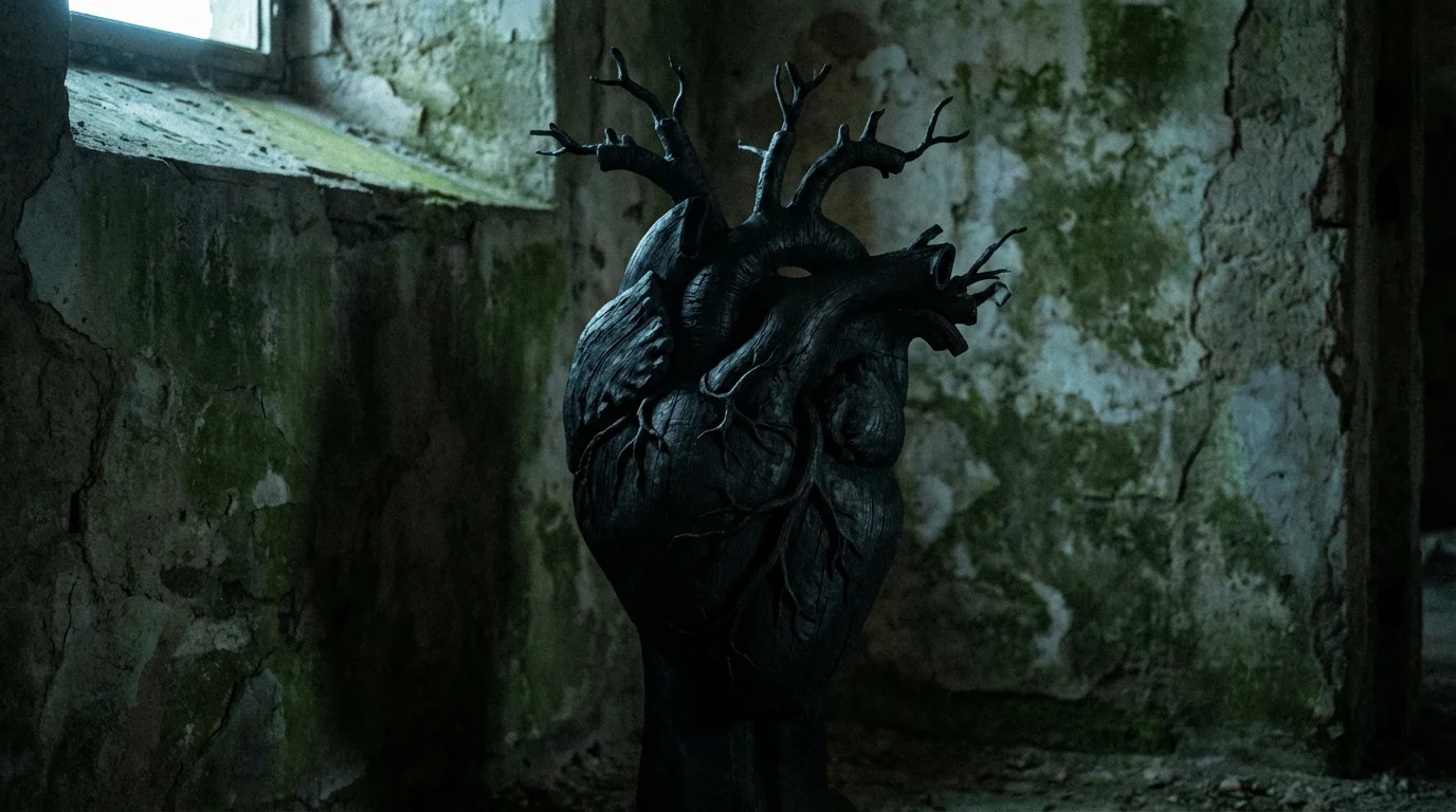 películas de terror - representación anatómica oscura del sistema circulatorio bajo estrés