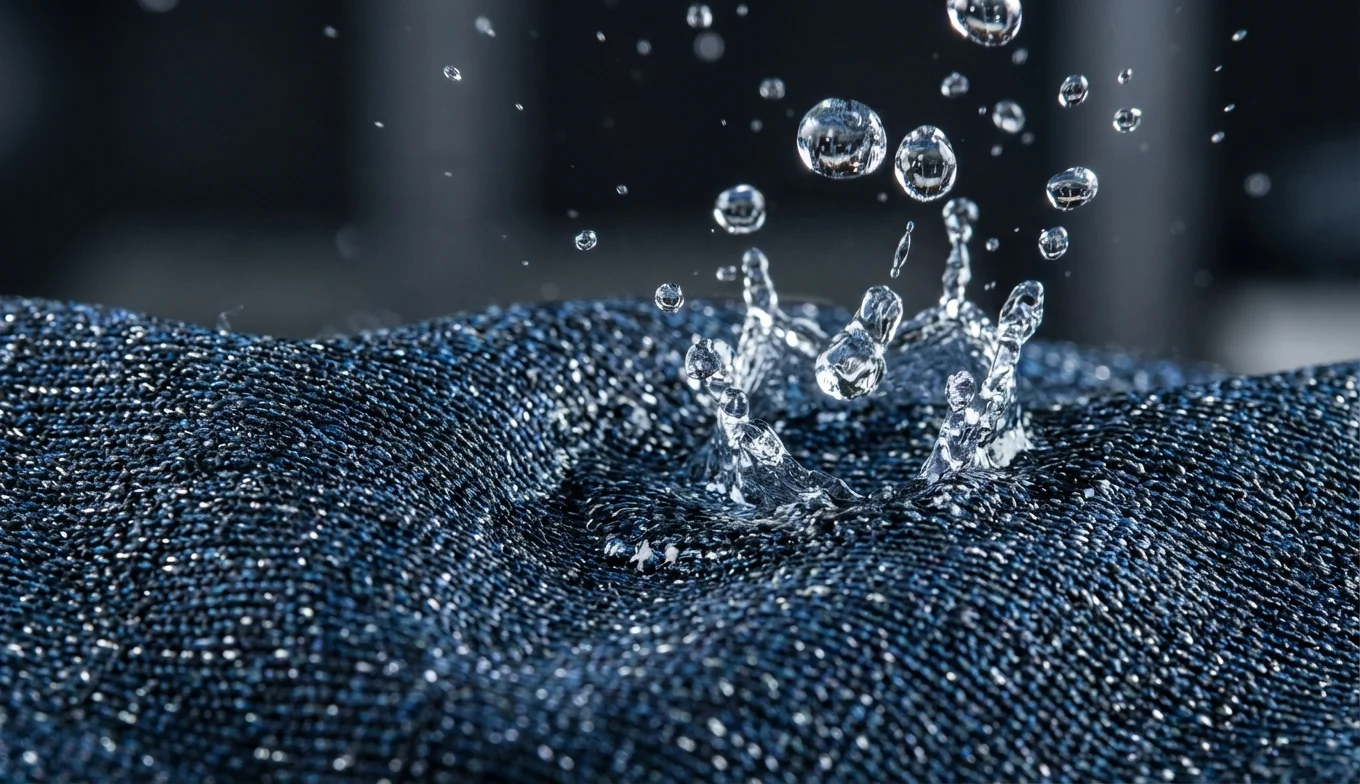 nanotecnología en uniformes - gotas de agua repelidas por tejido con nanotecnología
