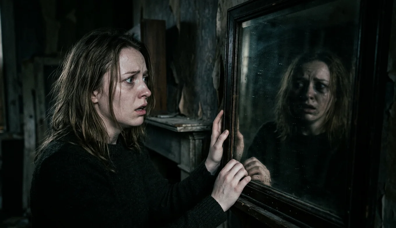Miedo visual: El mecanismo cerebral que detecta monstruos 4 miedo visual - persona aterrorizada frente a un espejo oscuro
