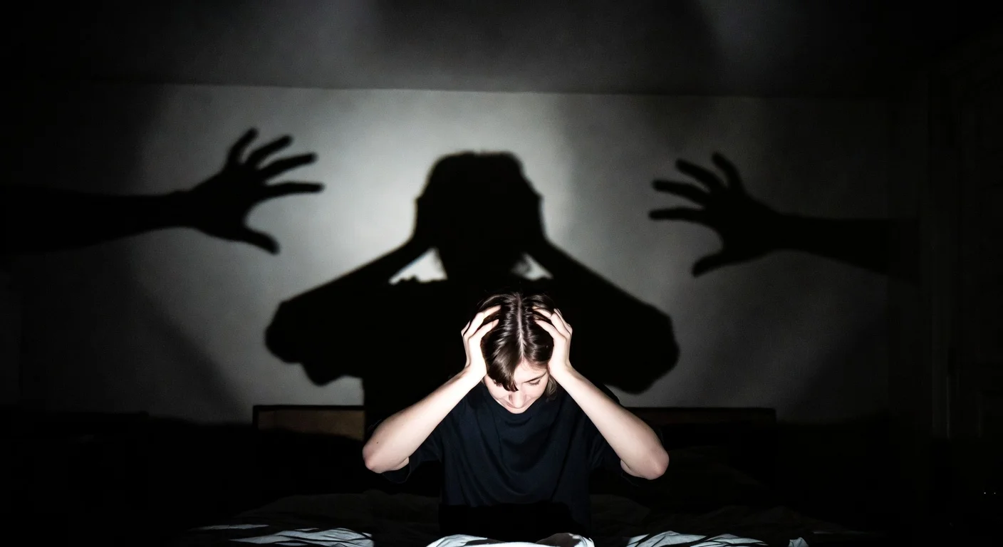 efectos de sonido de terror - persona asustada en la oscuridad tapándose los oídos