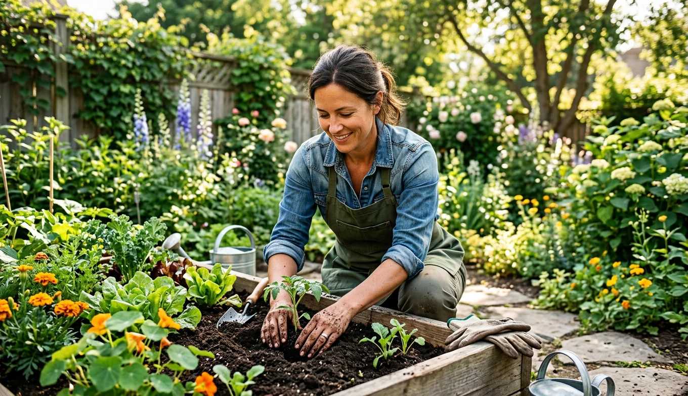 Jardinería reduce el cortisol según la ciencia moderna 2 jardinería reduce el cortisol - persona cuidando plantas en un jardín soleado