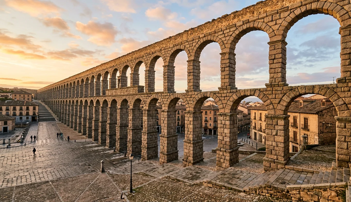 hormigón romano - imagen destacada de un acueducto romano perfectamente conservado