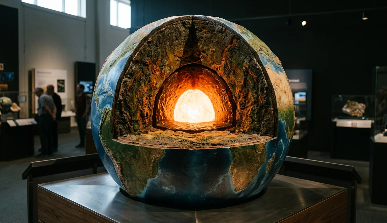 núcleo de la Tierra - ilustración detallada de las capas internas del planeta