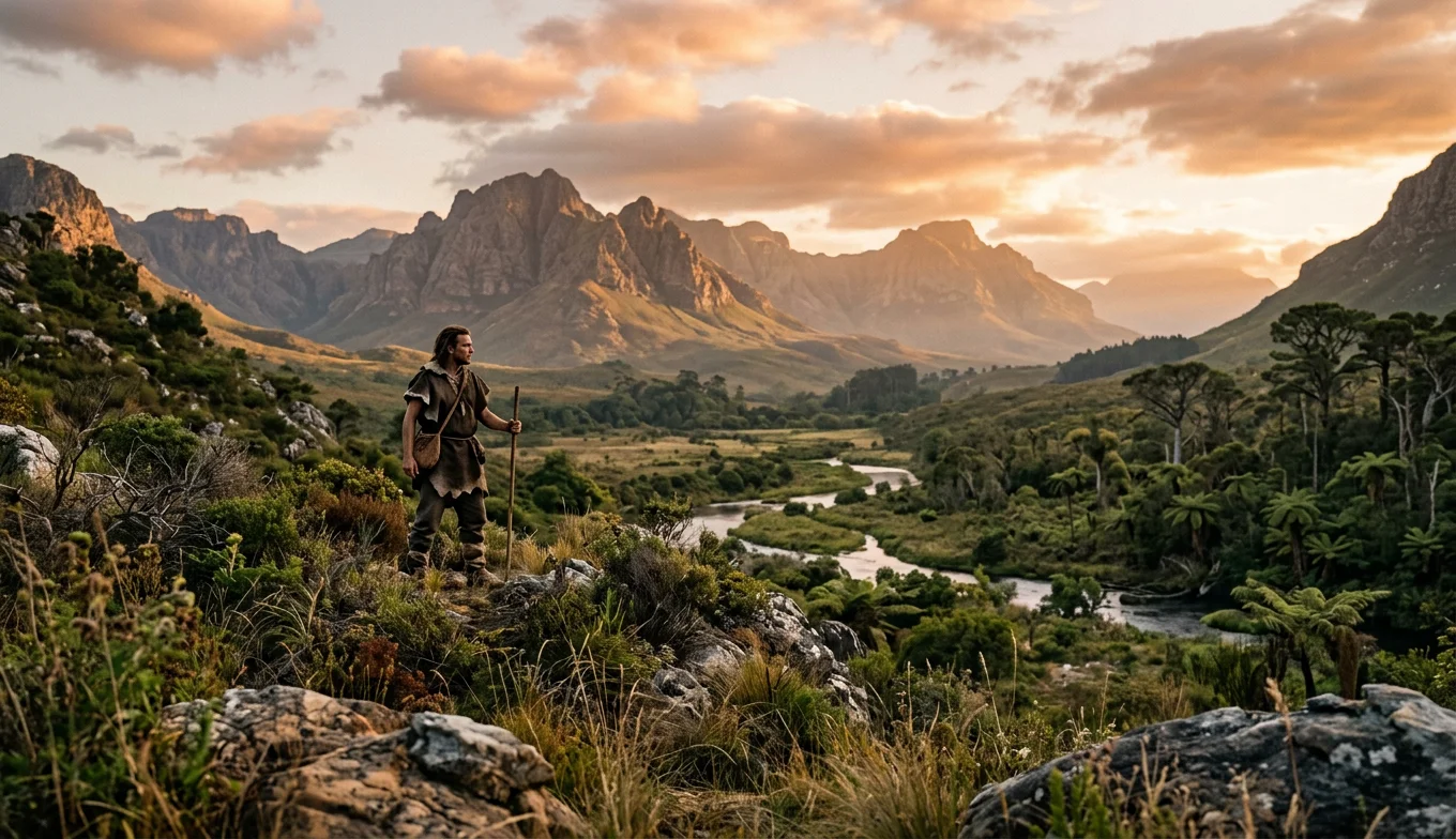 Mecanismo de la visión periférica para detectar el miedo 6 visión periférica - ancestro humano utilizando su visión lateral para detectar depredadores en la naturaleza