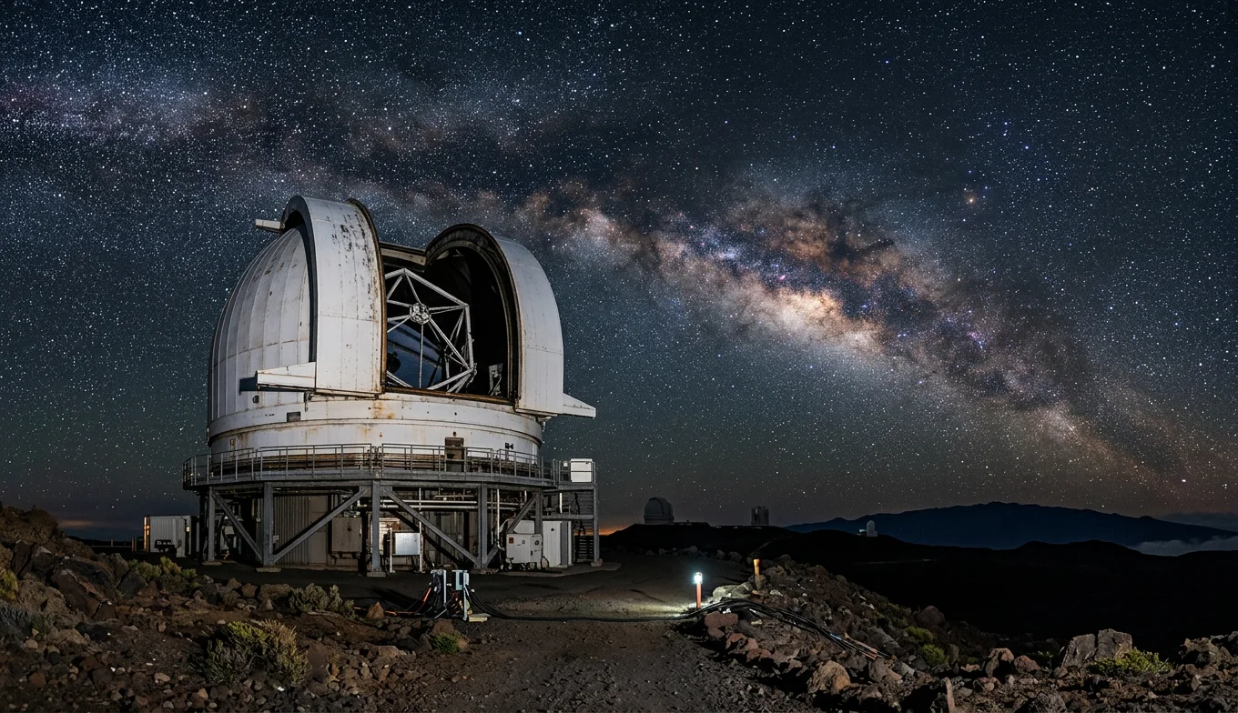 fosfina en Venus - telescopio JCMT bajo el cielo estrellado de Hawái