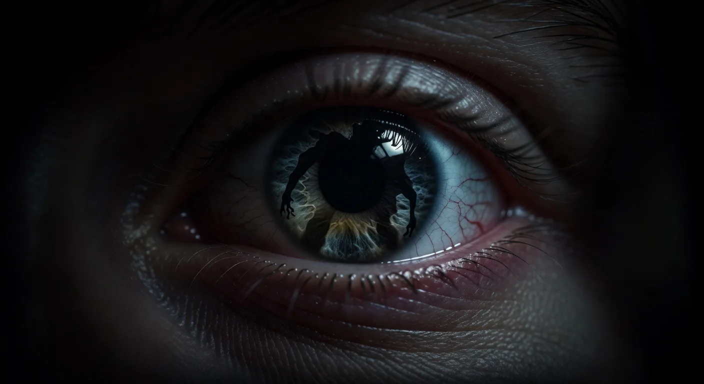 soñar con monstruos - reflejo de un monstruo en un ojo humano aterrorizado