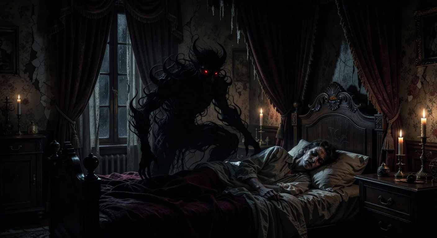 soñar con monstruos - entidad demoníaca sentada sobre el pecho de una persona durmiendo